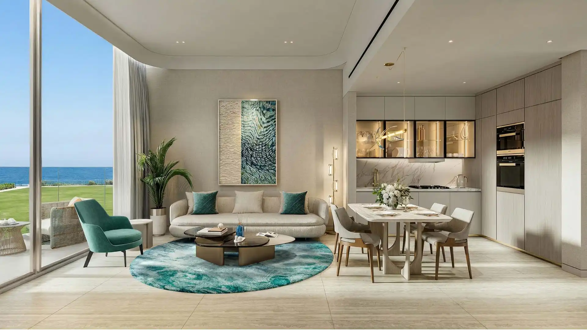 Flora Bay living and dining