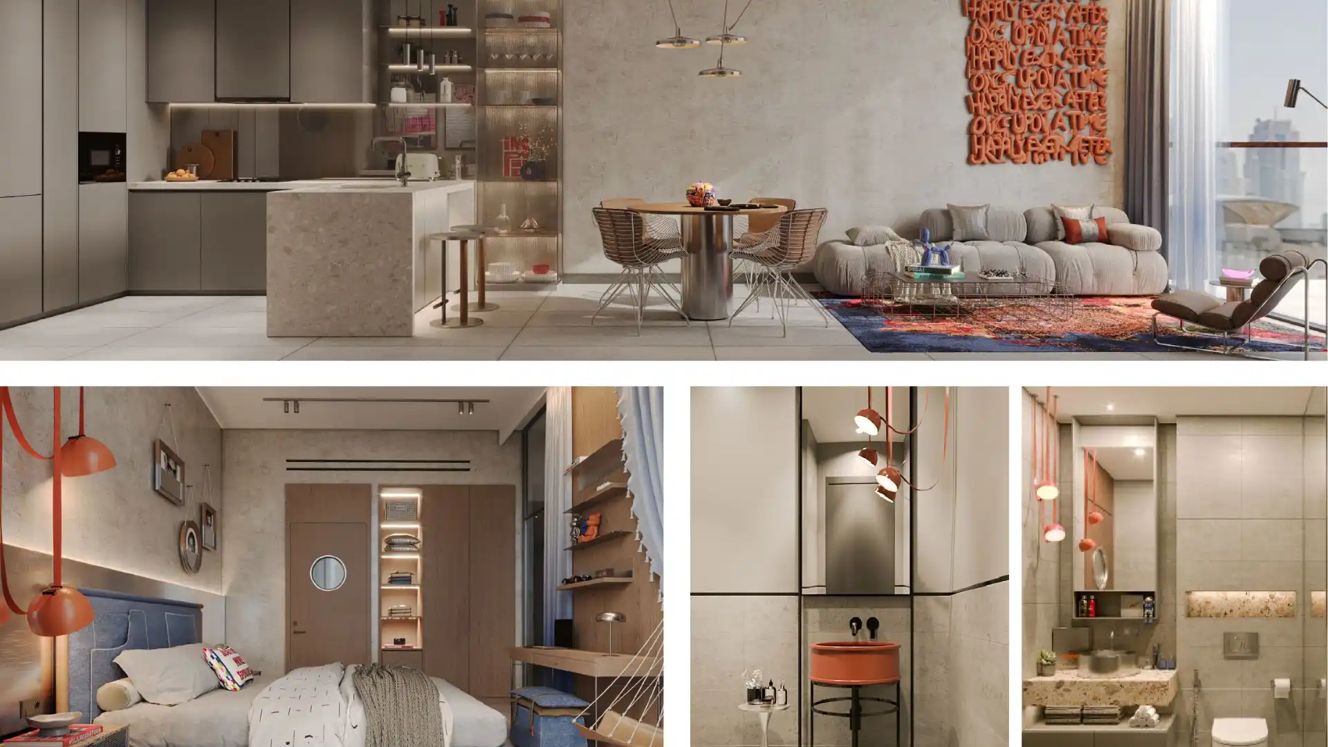 Raw District Dubai — furnished apartment interior one bedroom Sheikh Zayed Road