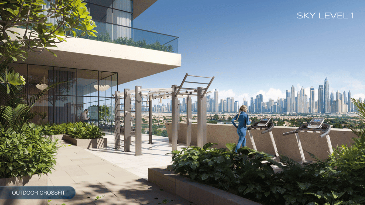 Sky Level 1 JVC — outdoor CrossFit zone and fitness area