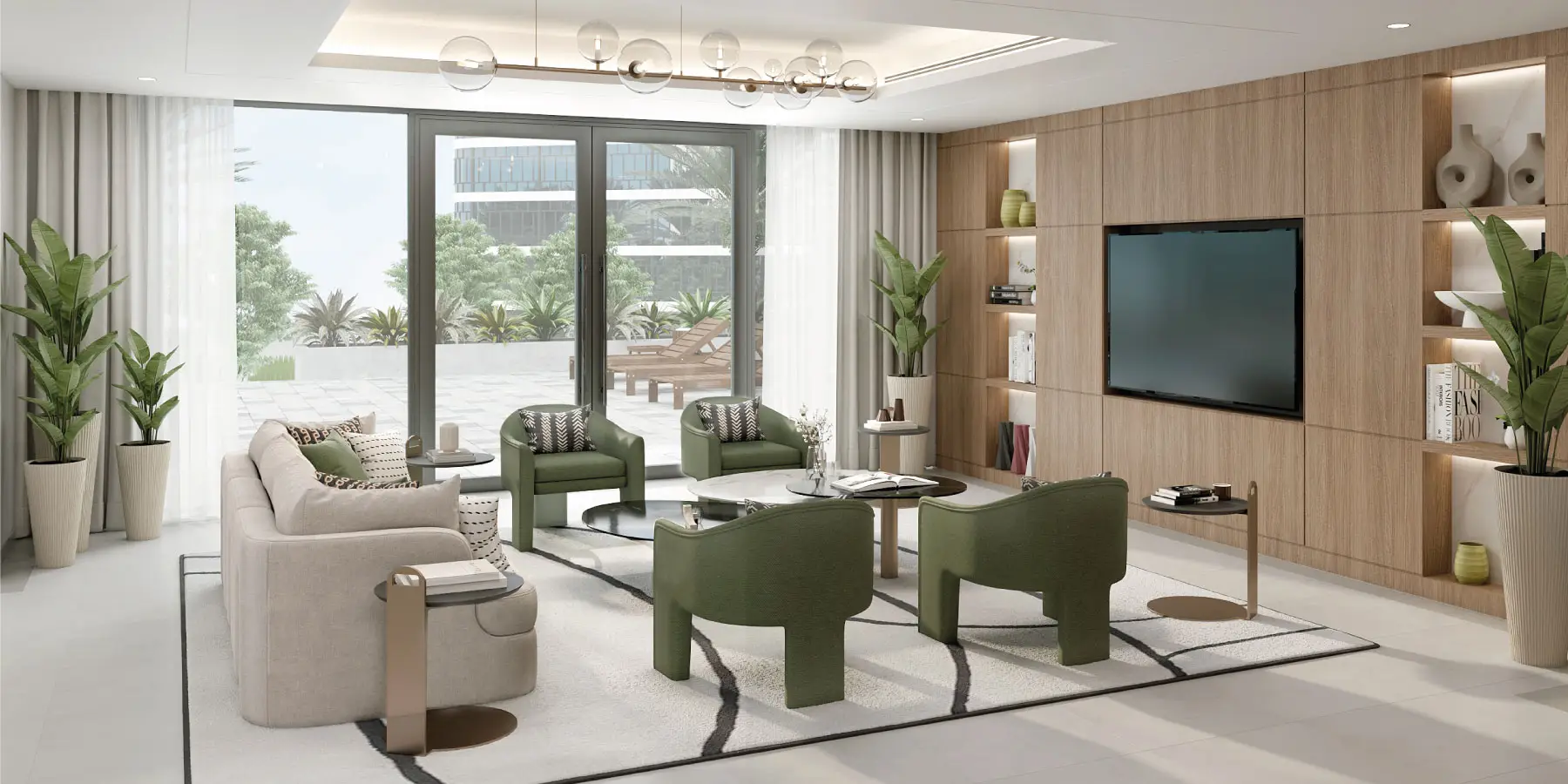 Azizi Arian Jebel Ali apartments swimming pool render