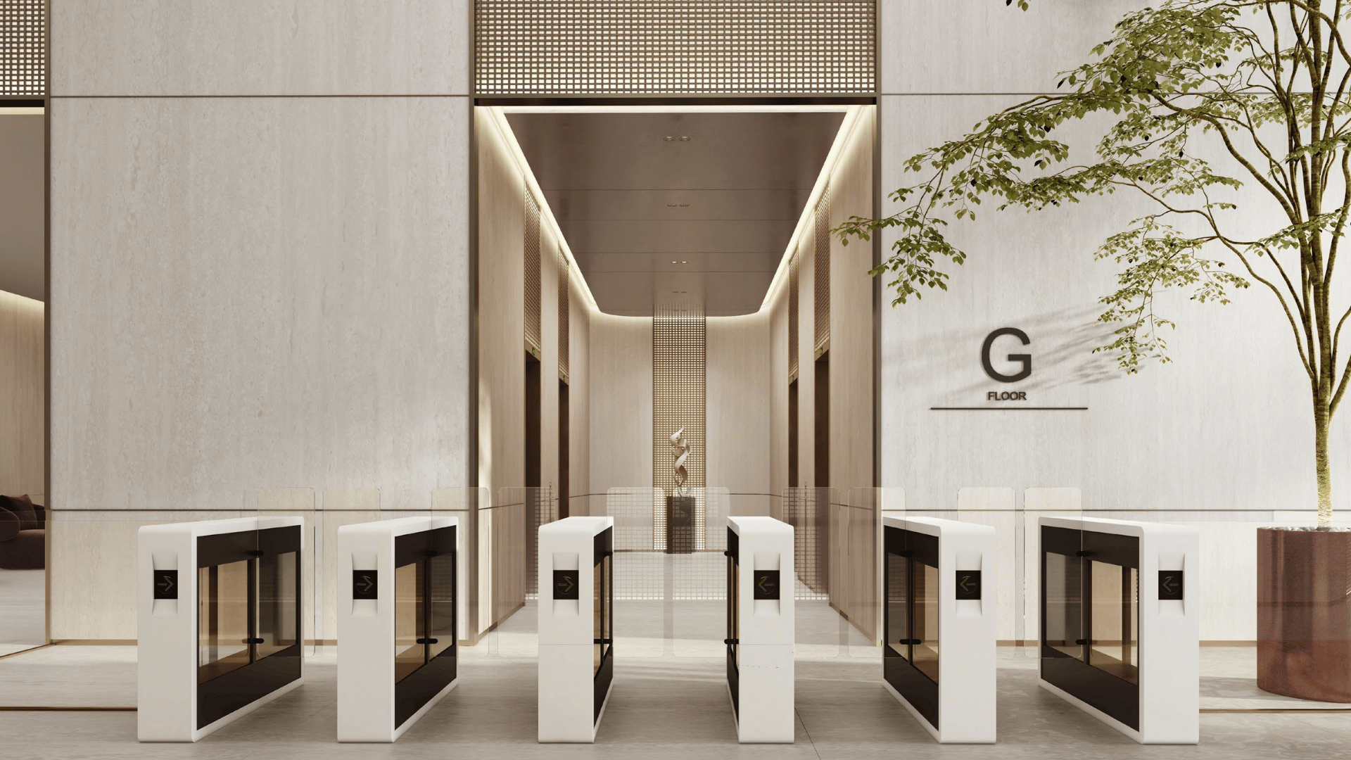 DAWN O1NE District ground floor entrance through security gates