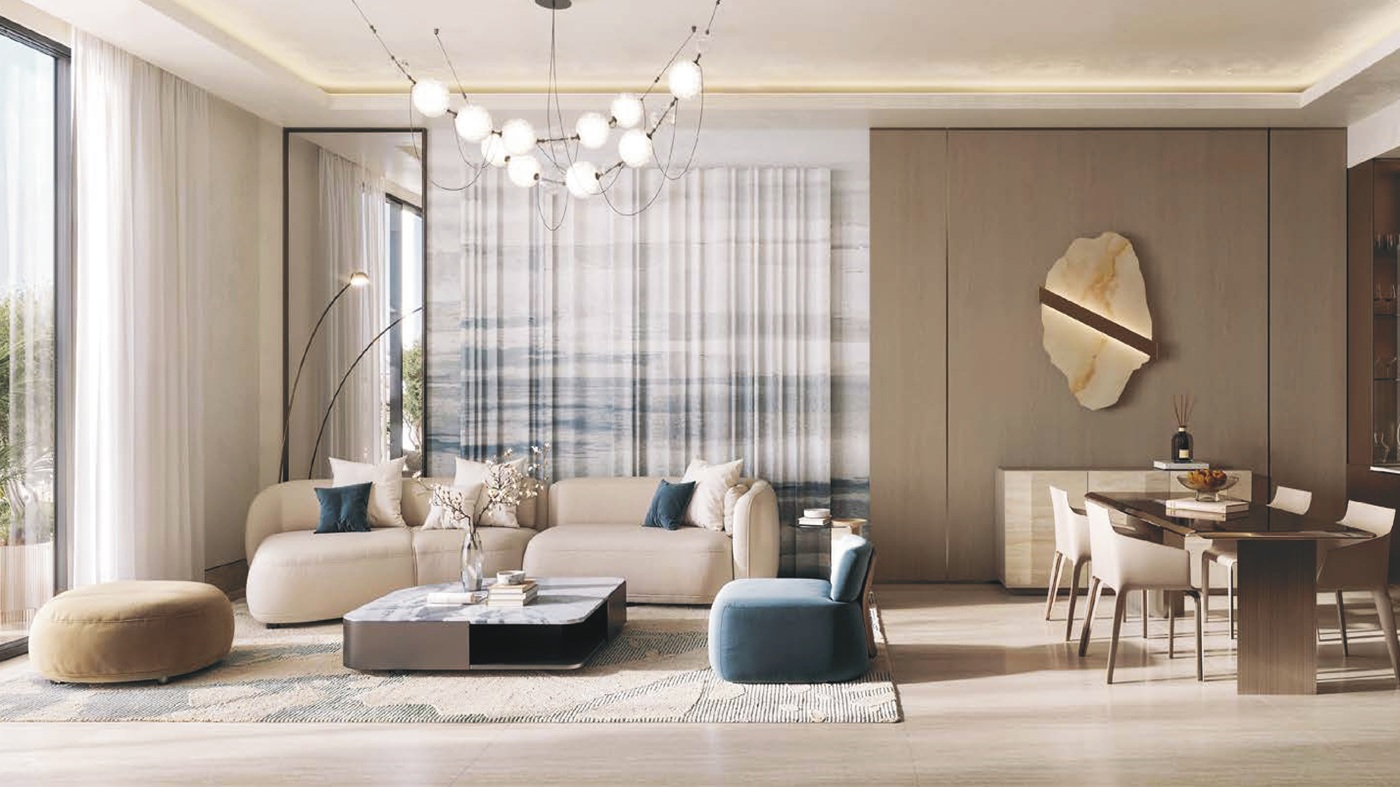 Binghatti Wraith apartment — living area interior