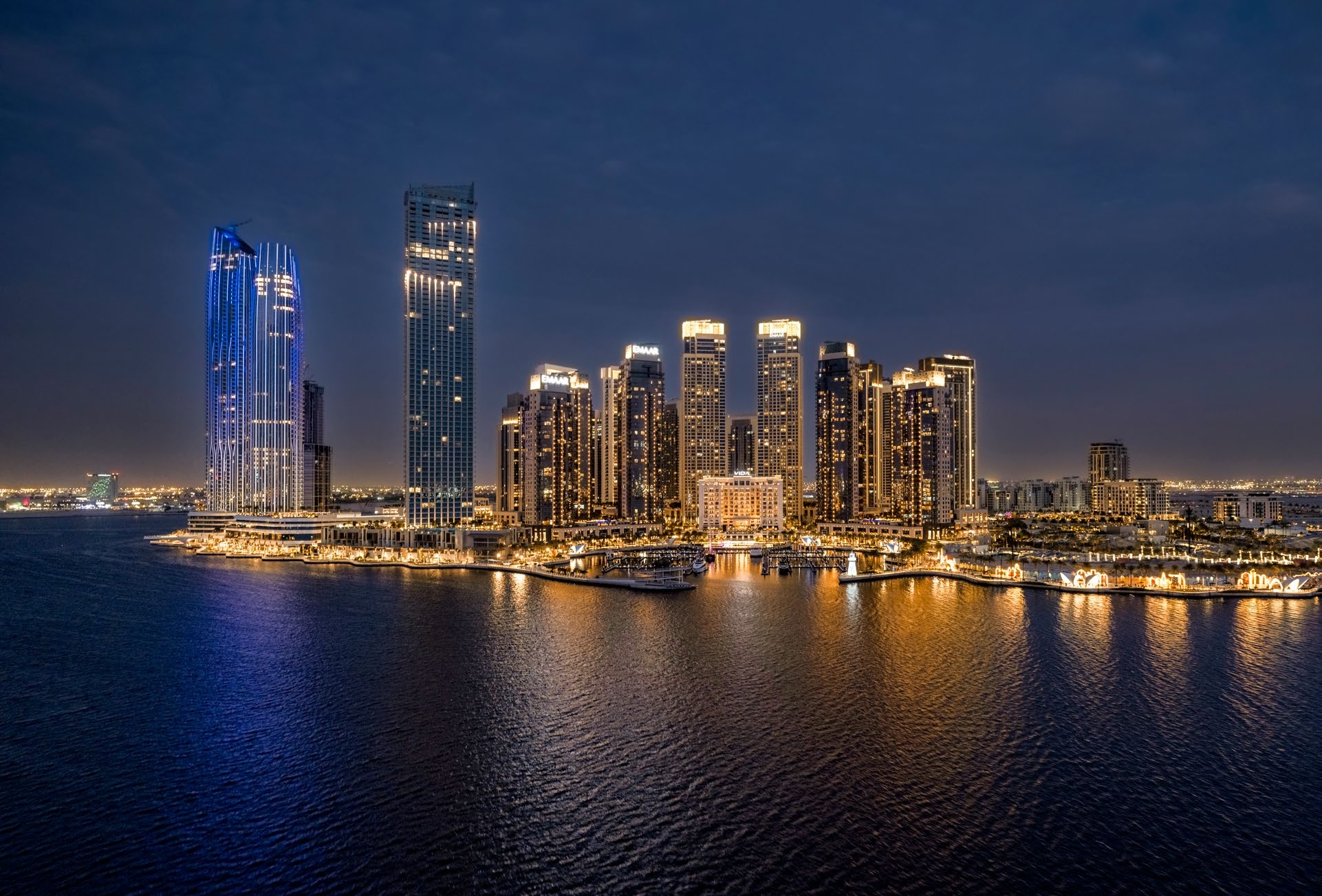 Valia Dubai Creek Harbour — residential tower aerial view Dubai Creek Harbour Dubai