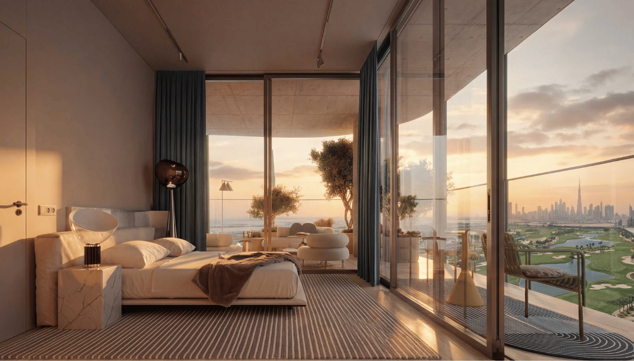 The WOW Tower — aerial masterplan view of Dubai Land Residence Complex
