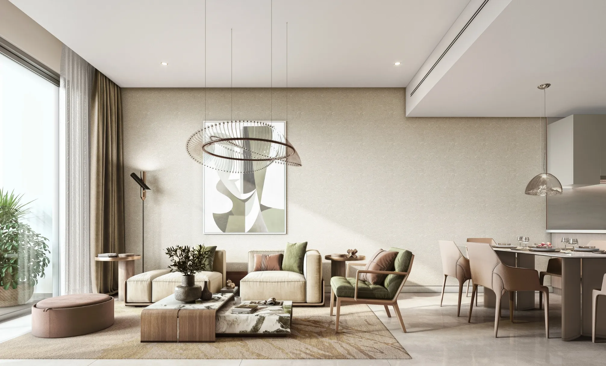 Sobha Woods Serenity apartment interior living area Dubailand